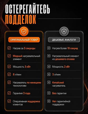 Бытовая техника: Проточный водонагреватель для душа, 3 кВт - Быстрый нагрев за 3 — 10