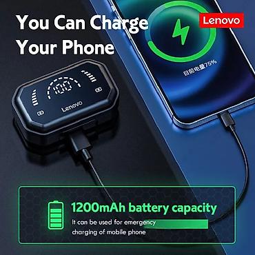 Qulaqcıqlar: Yeni Simsiz (Bluetooth) Qulaqcıqlar, Lenovo, rəng - Qara — 3