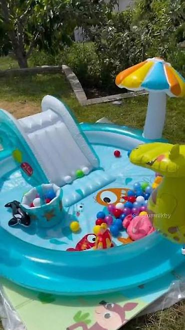 suruskenler: 🌊 Satılır: Intex uşaq şişmə hovuzu sürüşkən və dinozavr ilə 🦖 ✅ Cəmi — 1