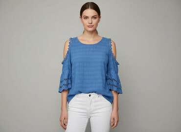 bluzki z koronką plus size: Women's blouse, size S