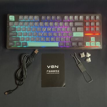 клавиатуры игровые: Клавиатура, VGN, Механикалык, Bluetooth, Зымдуу туташтыруу, Өлчөмү: 75%