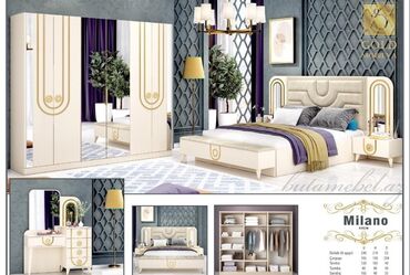 Yataq otağı dəstləri: İkinəfərlik çarpayı, Dolab, Termo, 2 tumba, Azərbaycan, Yeni — 11