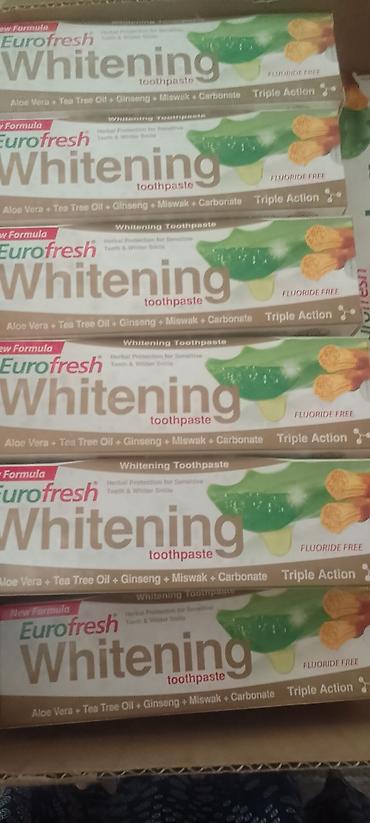 petrolej plava: Eurofresh Whitening – biljna pasta za zube bez fluora - Beljenje zuba — 1