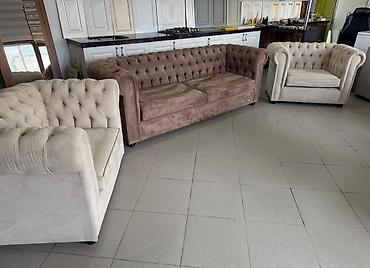 Divan və kreslo dəstləri: Yeni,çox keyfiyyətli və möhkəm Çester divan-kreslo dəsti — 1