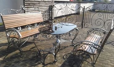 Bağ, çöl masa və oturacaq dəstləri: Metal EN MMC olaraq istədiyiniz forma və ölçüde demir işlerinin — 14