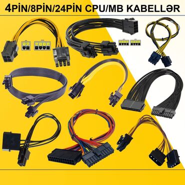 Математика: Kabellər "4/8/24pin CPU/MB Original" ⭐4pin Female to 6pin Male GPU
