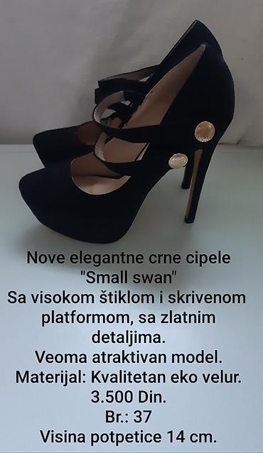 kappa boots: Elegantne nove crne cipele Small Swan - Model: salonke sa visokom — 1