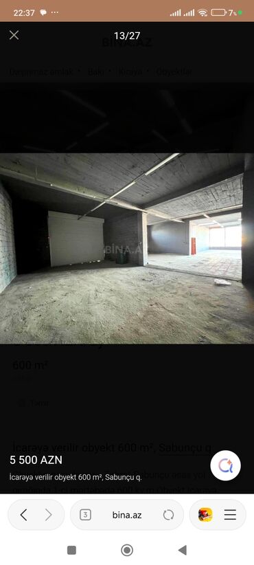 Binalar: İcarəyə obyekt – 600 m², Sabunçu q. - İki mərtəbəli, fasadı daş üzlü — 5