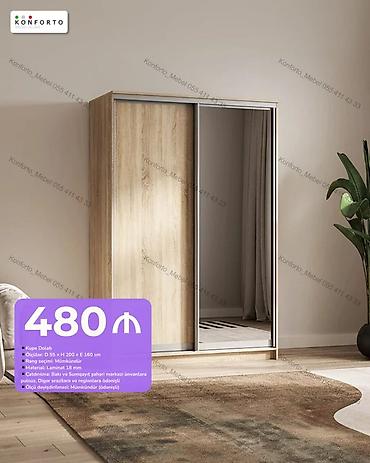 skaflar: Düz dolab, Yataq otağı üçün, Paltar üçün, Kupe, Korpuslu, 2 qapılı — 1
