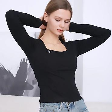 Лонгсливы: Лонгслив, цвет - Белый, Китай, S — 2