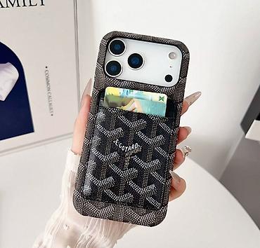 Чехлы: Стильный чехол-кошелек для iPhone с отделением для карт Goyard — 3