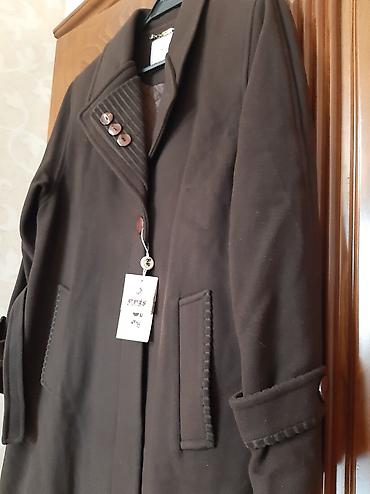 drap paltolar: Palto, 4XL, 3XL, rəng - Qəhvəyi — 2