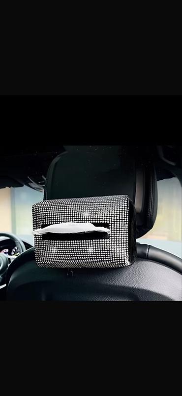 prius salon: Avtomobil üçün büllur daşlarla bəzədilmiş salfet qutusu/çexol 2ededdir — 3