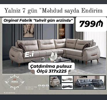 Divan və kreslo dəstləri: Yeni, Künc divan, Pufik — 1