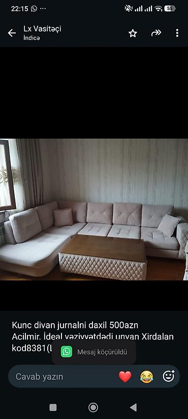 Kunc divan jurnalni daxil 500azn Acilmir. İdeal vəziyyətdədi unvan