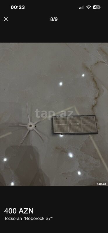 Tozsoranlar: Məhsul: Robot tozsoran Roborock S7 Qiymət: 400 AZN Xüsusiyyətlər: - — 9
