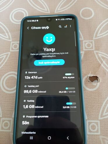 ayfon 5g: Samsung Galaxy A33 5G, 128 GB, rəng - Ağ, Barmaq izi