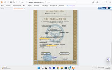 развлекательный комплекс: Продаю ОсОО, обороты хорошие, на едином налоге, юридически чистая