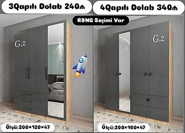 ucuz dolab: Qapılı paltar dolabları – rəng seçimi var - Model 1: 3 qapılı dolab — 1