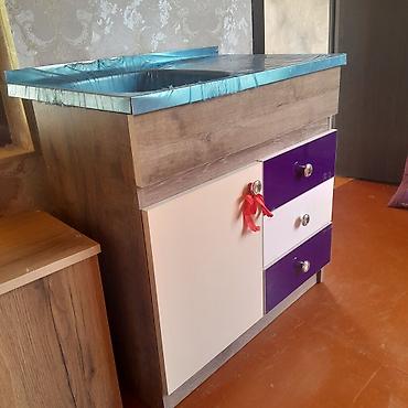 шкаф купе стенка: Hamam üçün lavabo dolabı və yan şkaf dəsti - Üst hissədə inteqrə — 2