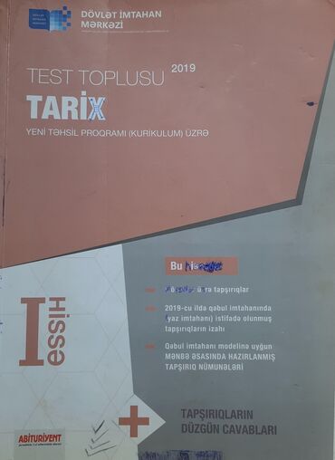 tarix 1 ci hisse cavablari: I hissə tarix test toplusu satılır