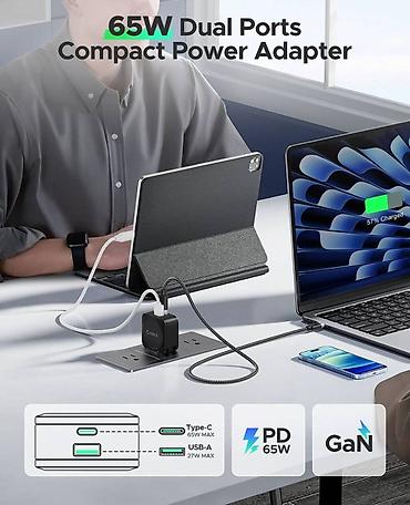 dell xps: PD Charger ORICO-OR-65AC-C-EU-WH-EP 65W USB-C Charger, GaN Travel — 4