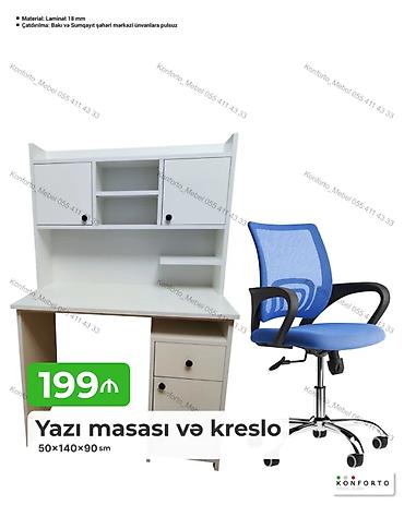 Yazı masası və kreslo dəsti. Masa 18 mm laminat materialdan