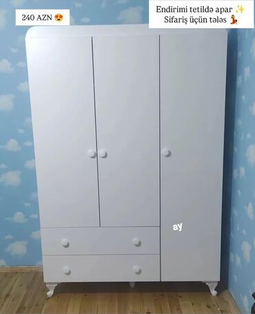 Açılan, 3 qapılı Düz dolab, Qarderob, paltar dolabı