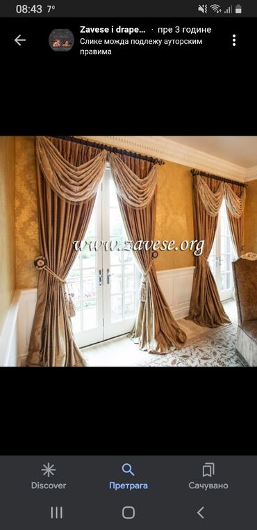 svilena posteljina cena: Zavese trapele dim 140 x 140 x 248 cm i treci deo 5 metara cena