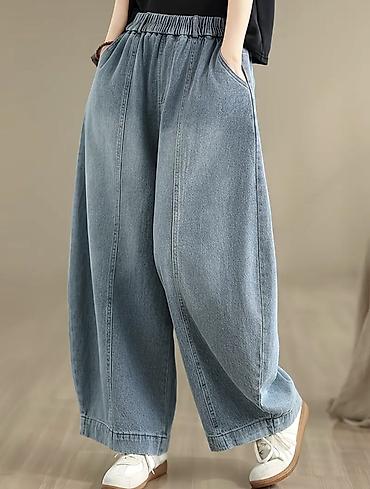 джинсы палаццо: Джинсы, Палаццо, Средняя талия, 3XL, 2XL — 2