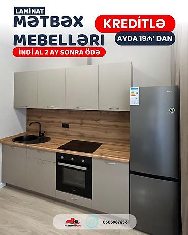 mebelman: Sifarişlə mətbəx dəsti, Özü çəkən petlələr, Mat laminat, Pulsuz çatdırılma — 10