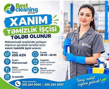 Уборщики: Xidmət: Anbarın gündəlik təmizliyi üçün xanım təmizlik işçisi - Yer — 1
