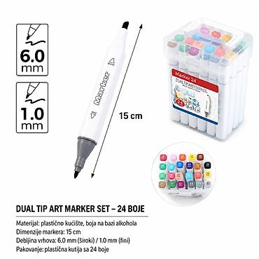 Kids' Creative Kits: KMT Markeri sa četvrtastim belim telom, 24 boje – kutija 308664 Set — 1