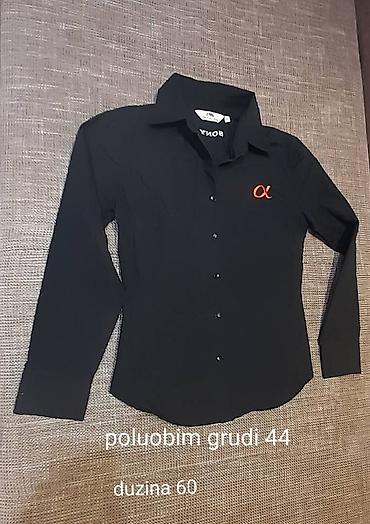 levis majce: Crna ženska košulja s dugim rukavima i kragnom, na kopčanje napred — 1