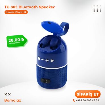 Dinamiklər və kolonkalar: Yeni 3Q Kolonka, Növ - Bluetooth, rəng - Mavi