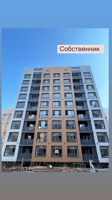 продажа 1 комн кв в бишкеке: 1 комната, 53 м², 9 этаж, ПСО (под самоотделку)