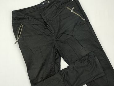 szerokie spodnie materiałowe damskie: Material trousers, XL (EU 42), condition - Good