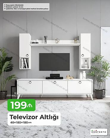 tv 75: Televizor altlığı və divar modulu dəsti Ölçülər: 40×180×180 sm — 1