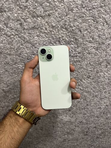 телефон fly nano 2: IPhone 15, 128 GB, Yaşıl, Simsiz şarj, Face ID, Sənədlərlə