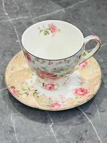 çay servis: Çay dəsti, rəng - Bej, Farfor, 6 nəfərlik — 2