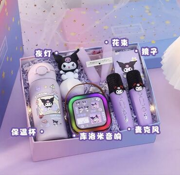 игрушка с пледом: Подарочный набор в стиле Kuromi (лилово‑розовая гамма) Состав набора