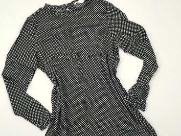 eleganckie czarne bluzki z dekoltem: Tunika, H&M, L, stan - Bardzo dobry