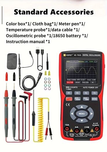 Multimetri: XEAST XE-702S – ručni 2-u-1 digitalni osciloskop + multimetar - 9999 — 6