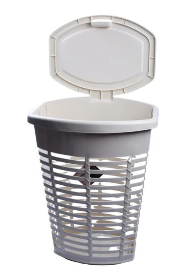 Rəf vitrinləri: Kirli paltar səbəti – qapaqlı, çıxarılan parça torbalu - Material