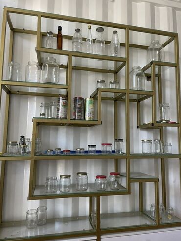 стеклянные банка: Дүкөн үчүн текче, Башка материал