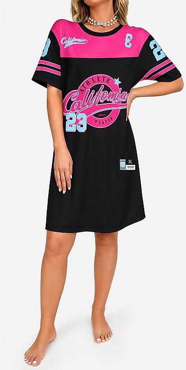 athlete: Qadınlar üçün idman stilində t-shirt don - Model: oversize kəsim — 2