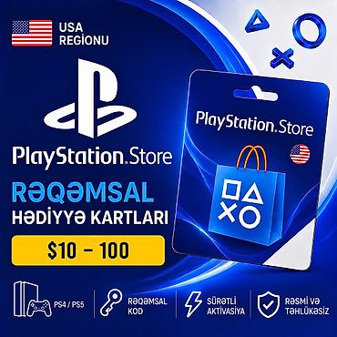 PS5 (Sony PlayStation 5): 🎮🇹🇷🇮🇳🇵🇱🇺🇸🔑 PlayStation Store Rəqəmsal Hədiyyə Kartları PlayStation — 4