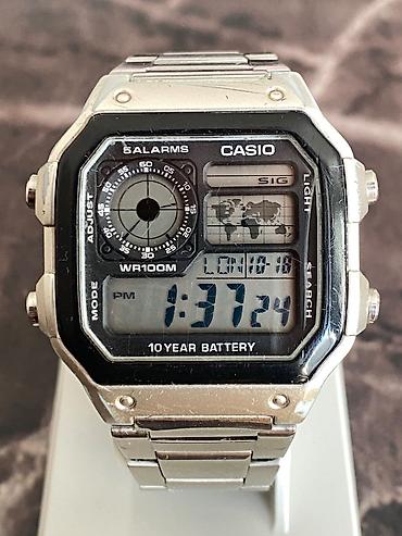 elektrikli saat: İşlənmiş, Qol saatı, Casio, rəng - Gümüşü — 1