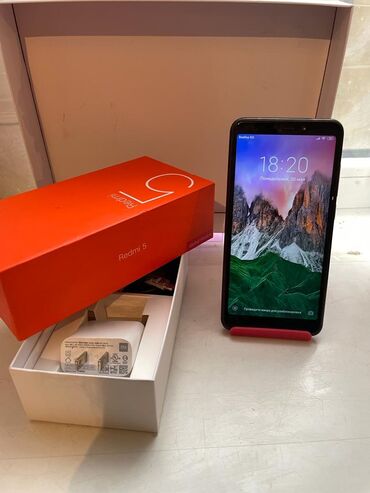 коробка redmi: Xiaomi, Redmi 5, Б/у, 32 ГБ, цвет - Черный, 2 SIM