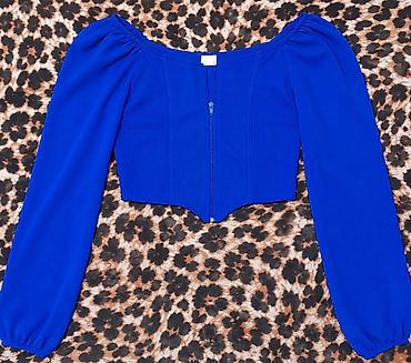 qadın koftaları: Göy rəngli qadın koftası 💙 Rəng: Göy 👚 Model: Uzunqol, qabağı — 1